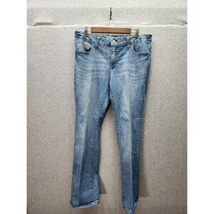 Faded Glory Womens Straight Leg Medium Wash Denim Jeans Size 16